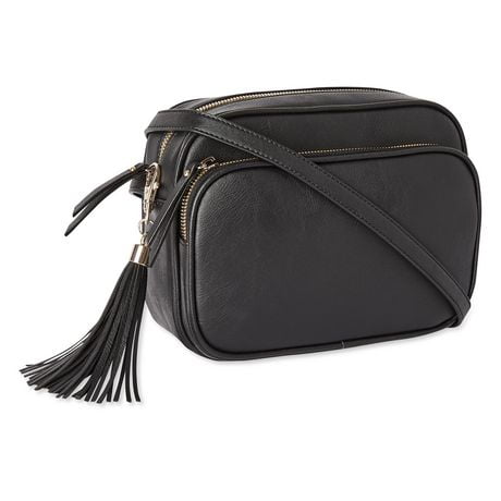 Time and Tru Women's Camera Crossbody Bag with Tassel, One Size