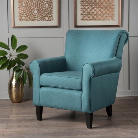 Rita Dark Teal Fabric Club Chair | Walmart Canada