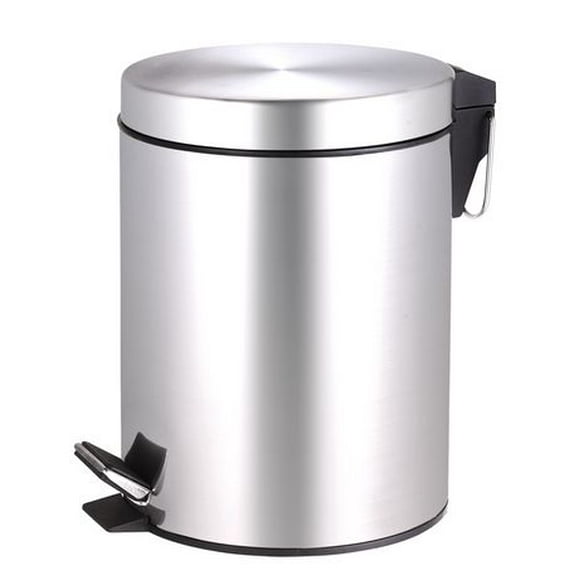 MAINSTAYS 5 L Round Pedal Bin, Stainless Steel