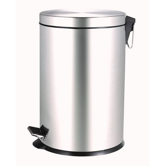 MAINSTAYS 12 L Round Pedal Bin, Stainless Steel