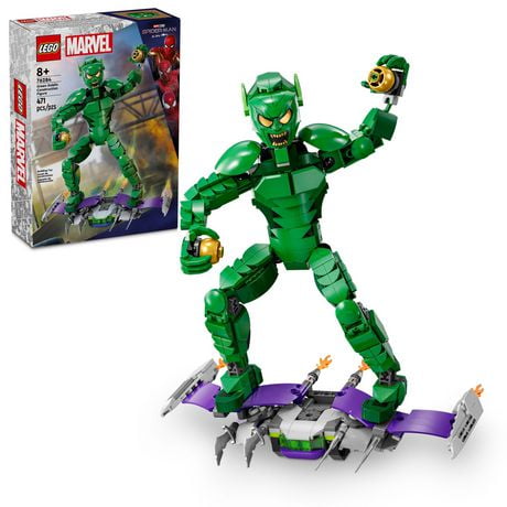 LEGO Marvel Green Goblin Construction Figure Building Toy, Kids’ Posable Marvel Villain Action Figure with Glider and Pumpkin Bombs, Gift for Boys and Girls Aged 8 and Up, 76284, Includes 471 Pieces, Ages 8+