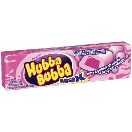 HUBBA BUBBA, Outrageous Original Flavoured Bubble Gum, 5 Pieces, 1 Pack, 1 Pack, 5 Pieces