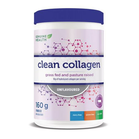 Genuine Health Clean Collagen Unflavored Powder 160g, 160 g