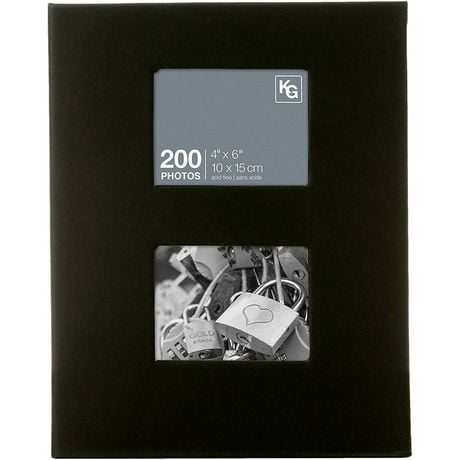 Kiera Grace 6-Pack 200-Pocket Photo Album, 2.09" x 7.4" x 9.13", Black