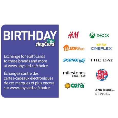 Any Card Birthday $50 eGift Card (Email Delivery)