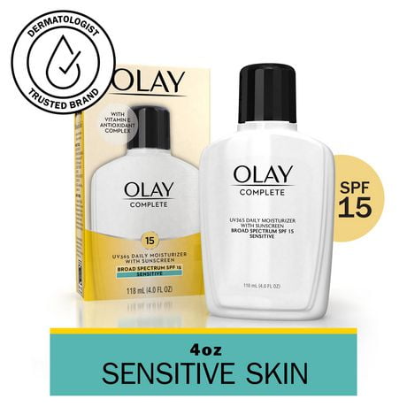 Olay Complete Daily Moisturizing Lotion with Sunscreen Broad Spectrum SPF 15, Sensitive, 120 mL