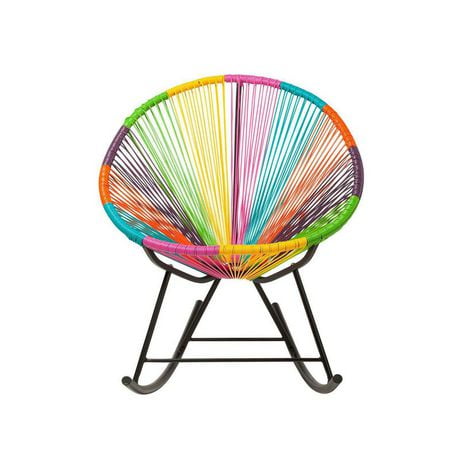 Costa Rocker Lounge Chair in Multicolour, Wire Lounge Chair, Plastic Lounge Chair, Beach Lounge Chair, Indoor-Outdoor Lounge Chair, Patio Lounge Chair, Oval Lounge Chair