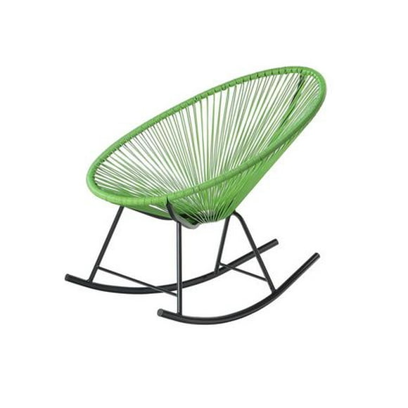 Costa Rocker Lounge Chair in Green, Wire Lounge Chair, Plastic Lounge Chair, Beach Lounge Chair, Indoor-Outdoor Lounge Chair, Patio Lounge Chair, Oval Lounge Chair