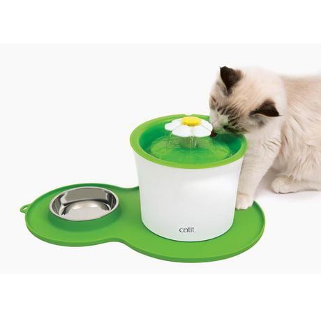 Catit Flower Fountain and Placemat Kit, Purrfect dining experience