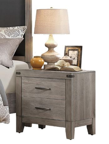 Topline Home Furnishings Grey Weathered Wood Night Stand Grey