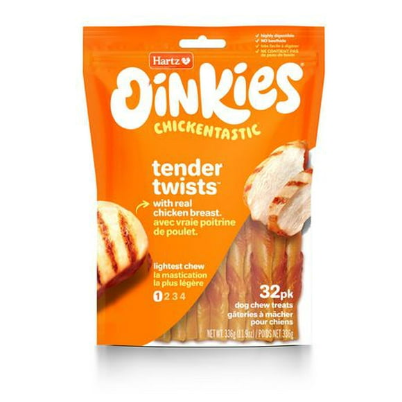Oinkies Chicken Wrapped Tender Dog Treats, 32pk