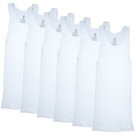 Hanes Men's Tagless Tanks - Comfort Soft - White - 6-Pack, White - 6-Pack