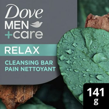 Pain Nettoyant à Base de Plantes Dove Men+Care  Relaxant Eucalyptus + Huile de Cèdre 4-en-1 2T-5T