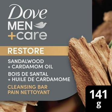 Pain Nettoyant à Base de Plantes Dove Men+Care  Restaurateur Bois de Santal + Huile de Cardamome 4-en-1 2T-5T