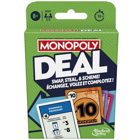 Jeu de cartes Monopoly Deal À partir de 8 ans