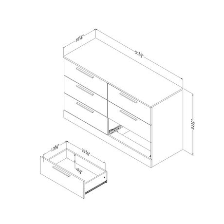 South Shore Step One Essential 6 Drawer Double Dresser Walmart