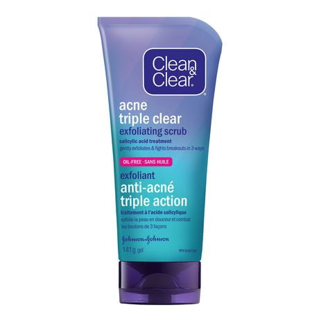 Clean & Clear Acne Triple Clear Exfoliating Scrub, Oil-Free, 141 g
