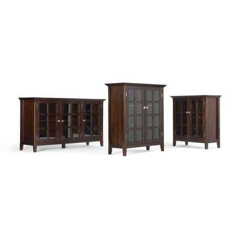 Normandy Solid Wood 35 Inch Wide Rustic Low Storage Cabinet In Brunette Brown Walmart Canada