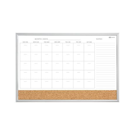 Quartet 24 x 36 Aluminum Frame Calendar Combo Board, Combo Board