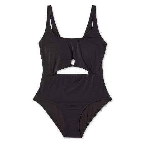 No Boundaries Plus Women's Tie-Front Cut-Out Swimsuit 1-Piece | Walmart ...