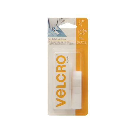 Velcro, Soft And Flexible Sew-On Tape - 30" White, 30" x 5/8" (76.2cm x 1.5cm)