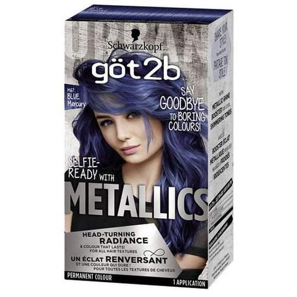 Got2b Metallic Permanent Hair Color M67 Blue Mercury éclat métallique unique