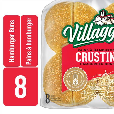 Villaggio® Crustini Hamburger Buns, Pack of 8