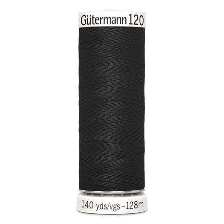 Gutermann 120 Sew - All Thread 128 m/ 140 yds - Black (Pack of 5 Spools), Sewing Thread 128 m/ 140 yds