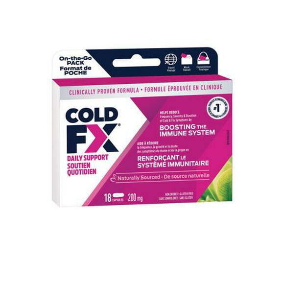 COLD-FX® Soutien quotidien – Format de voyage 18 capsules
