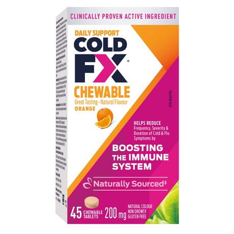 COLD-FX® Daily Support Orange Chewable, 45 Tablets