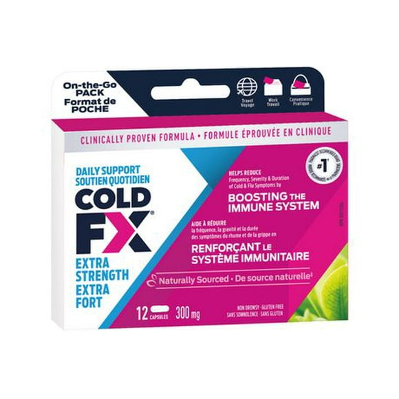 COLD-FX® Extra fort – Format de voyage 12 Capsules