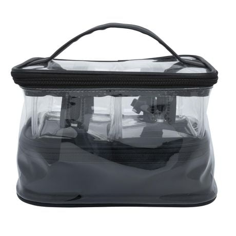 Equate Beauty cosmetic bag - 4-Piece Clear Set, 4-piece cosmetic bag set.