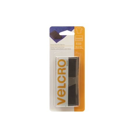 Attaches autocollantes VELCRO® Brand en noir pour tissu 6 x 4 po (15,2 cm x 10,1 cm)