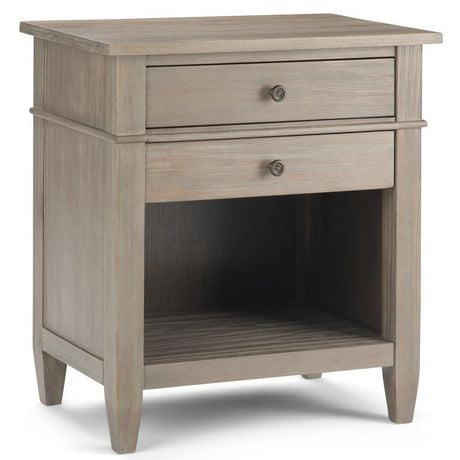 Sterling Solid Wood 24 Inch Wide Contemporary Bedside Nightstand Table In Distressed Grey Walmart Canada