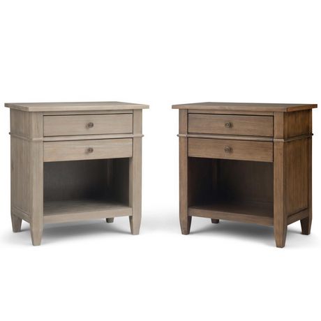 Sterling Solid Wood 24 Inch Wide Contemporary Bedside Nightstand Table In Distressed Grey Walmart Canada
