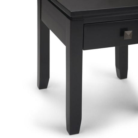 Essex Solid Wood 18 Inch Wide Square Contemporary End Side Table In Black Walmart Canada