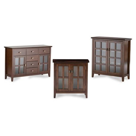 Stratford Solid Wood 30 Inch Wide Contemporary Low Storage Cabinet In Russet Brown Walmart Canada