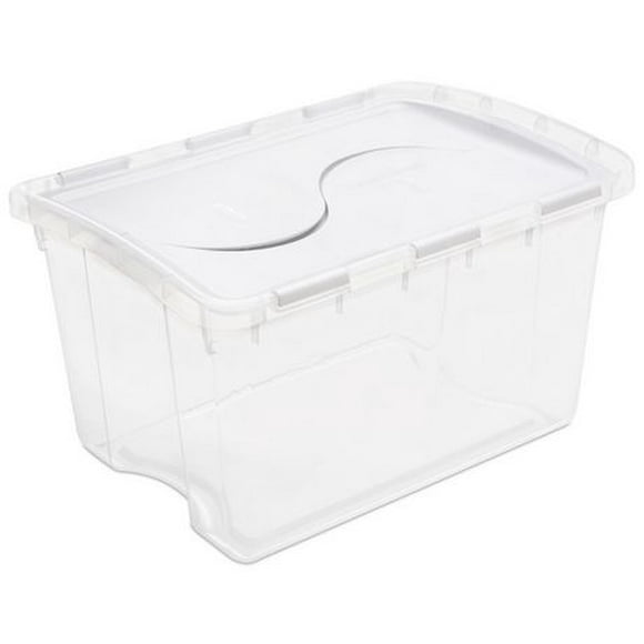Sterilite 45L Hinged Lid White Storage Box, 45 L