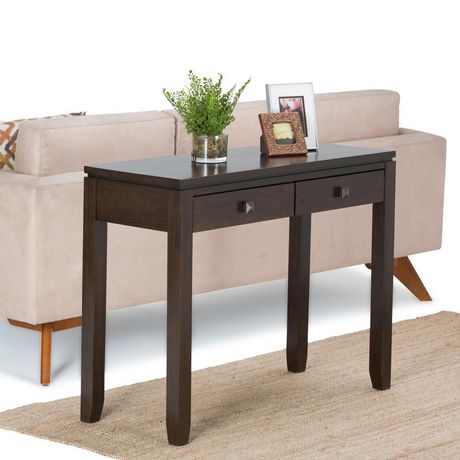 Essex Solid Wood 38 Inch Wide Contemporary Console Sofa Table In