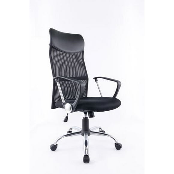 Brassex Inc Adj. Office Chair with Gas Lift And Tilt Mechanism, Black