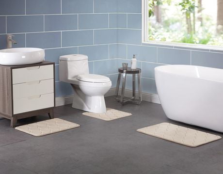 HomeTrends Memory Foam 3-Piece Bath Rug Set | Walmart Canada