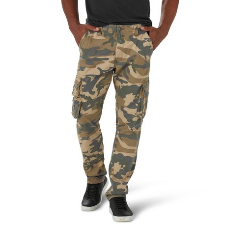 Mens Wrangler Camo FLEX Cargo Pants Relaxed Fit Tech Pocket ALL SIZES 32  TO 54  Full On Cinema