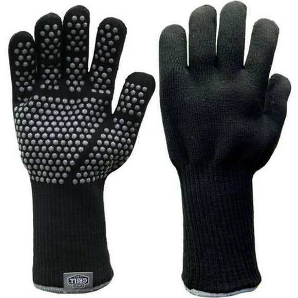 Expert Grill Heat Resistant BBQ Gloves, Black Color, One Size,  Silicone Dotted, Expert Grill Heat Resistant BBQ Gloves