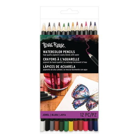 Momenta Inc Brea Reese Watercolor Pencils: 12pc Set  - Jewel, 12 pc
