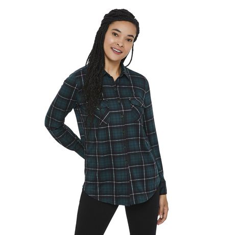 George Women's Knit Plaid Shirt | Walmart Canada