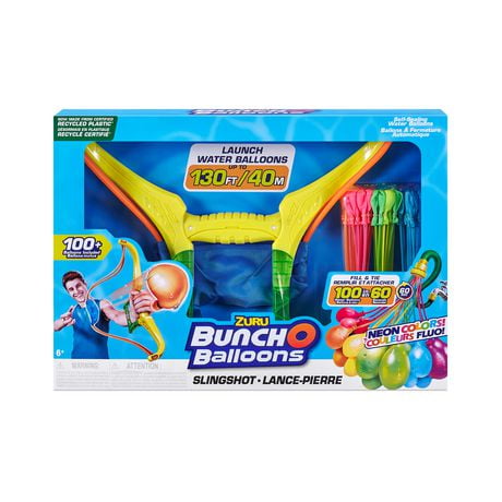Neon Splash Bunch O Balloons Slingshot & 100+ Rapid-Filling Self-Sealing Water Balloons