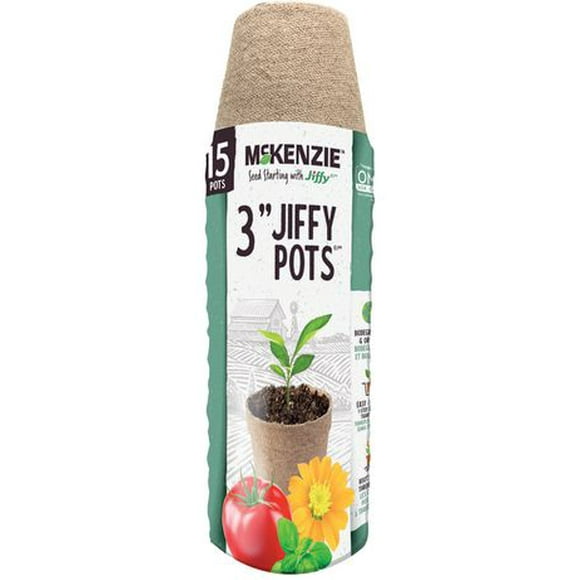 McKenzie W Jiffy Pot 3' 15 paquet McK Pot 3' 15 paquet