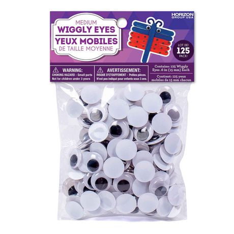 Horizon Group USA Wiggly Eyes, 125-Pack, 125 wiggly eyes