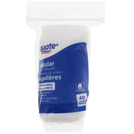 Equate Regular Cotton Rounds, 40 pack