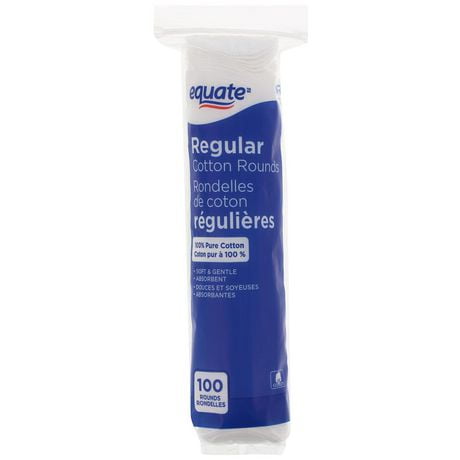 Equate Regular Cotton Rounds, 100 pack
